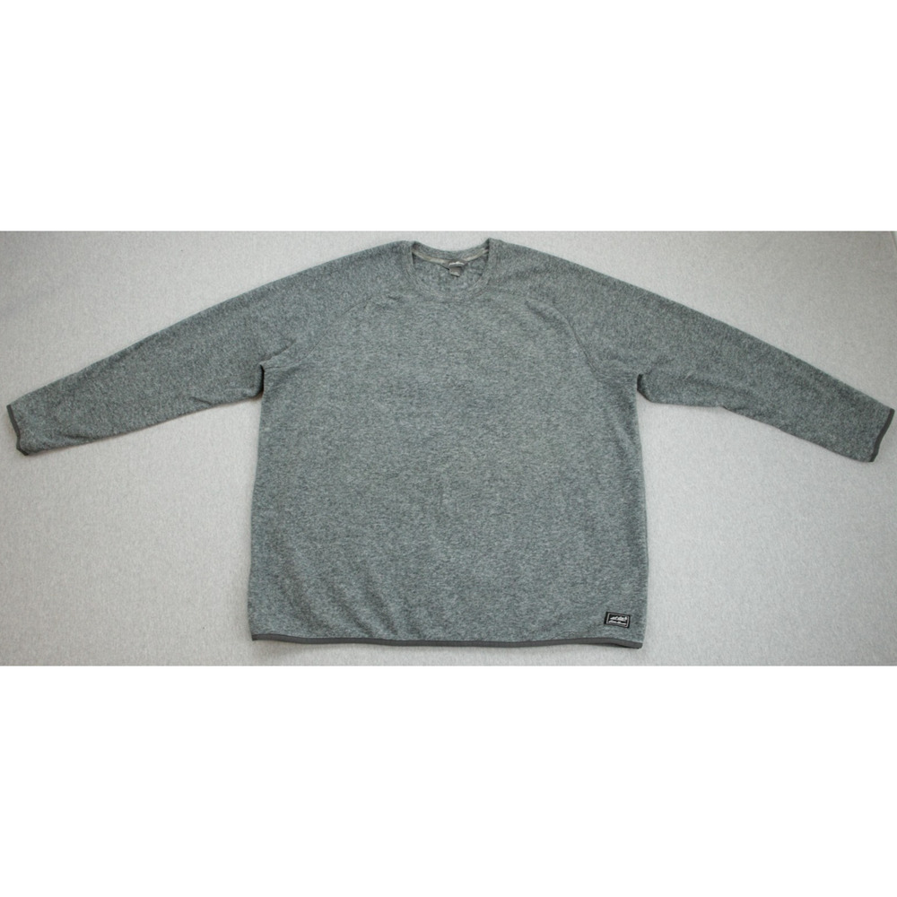 Eddie Bauer Sweater Mens 2XL Gray‎ Fleece Long Sleeve Outdoor Crew Neck Pullover